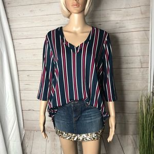 Piphany Ithaca short sleeve striped tunic szL